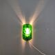 Old wall lamp made of hard pressed green glass.