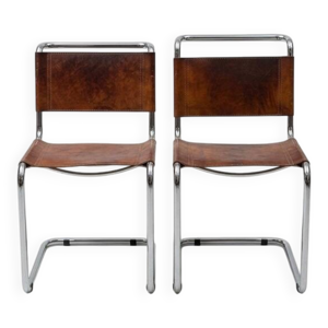 Paire de fauteuils cuir - grassi