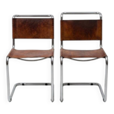 Paire de fauteuils cuir Matteo Grassi