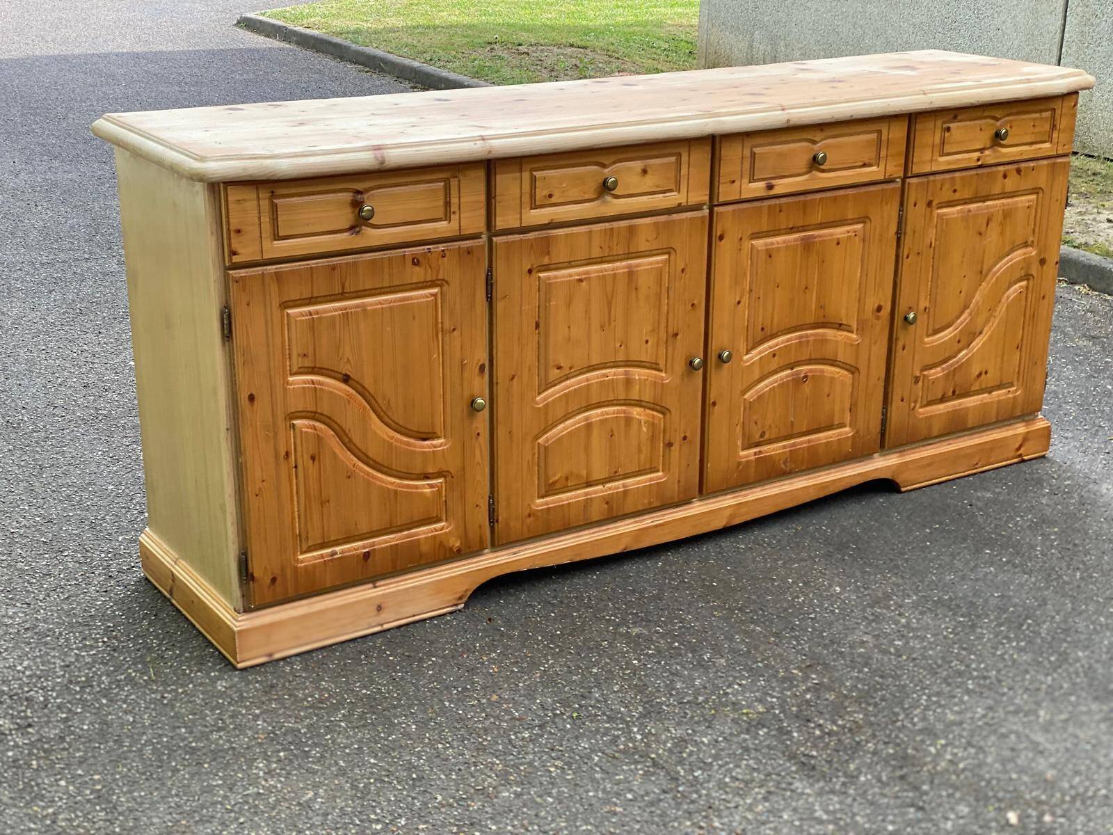 Buffet enfilade anglaise en pin 215cm