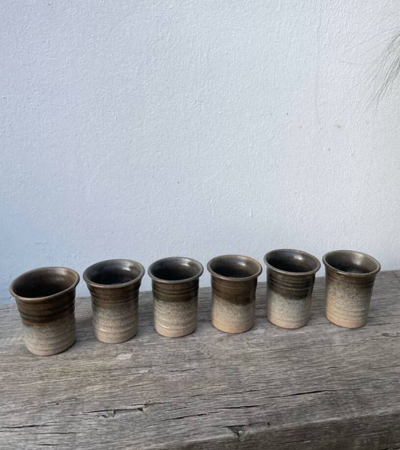 6 terracotta coffee cups