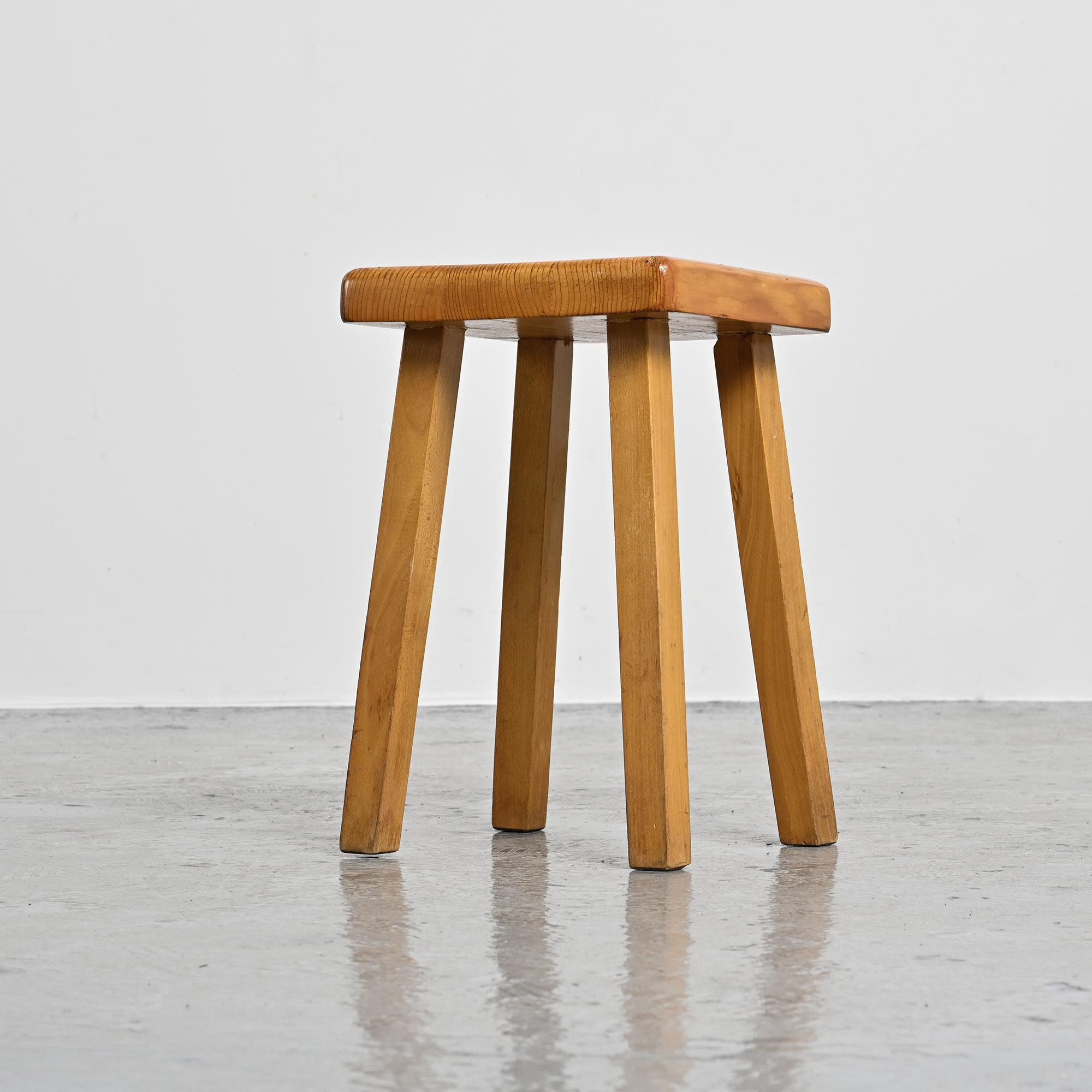 Tabouret vintage par Charlotte Perriand, Les Arcs, France