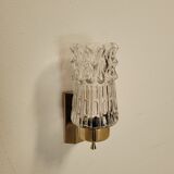 Pair of vintage brass and glass wall lights from the 1960s