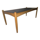 Table basse en chêne massif et ardoise, style milieu du siècle, signée Eric Merthen, Suède, années 1960