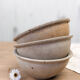 3 bowls made of natural sandstone