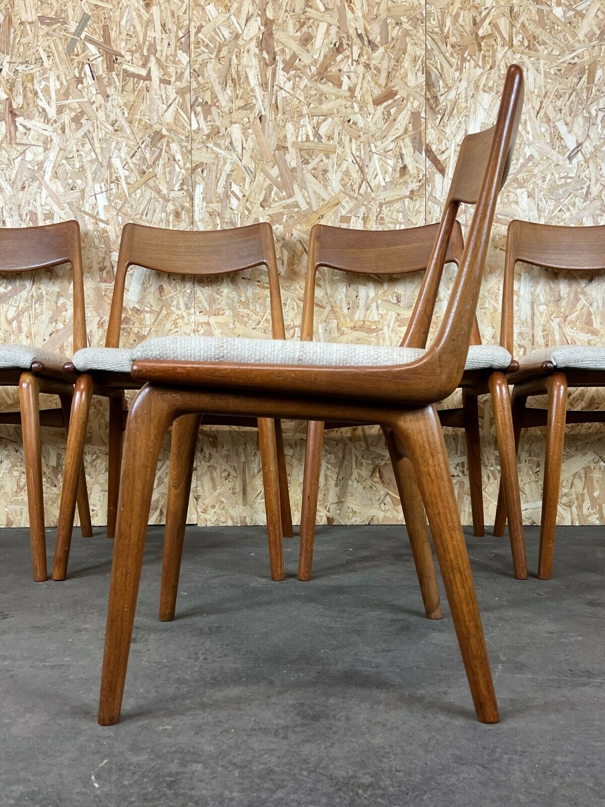 Set of 5 Boomerang chairs Alfred Christensen Slagelse Møbelværk teak 60s 70s