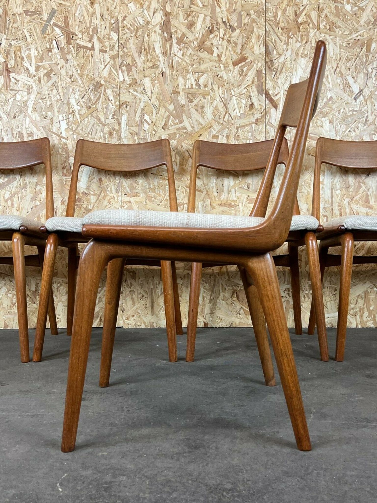 Set of 5 Boomerang chairs Alfred Christensen Slagelse Møbelværk teak 60s 70s