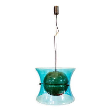Italian hanging lamp in Murano glass from Vistosi, 1960s