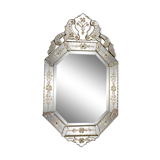 Bevelled venetian mirror with pediment, high 110 cm