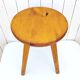 Large vintage folk art curved seat stool