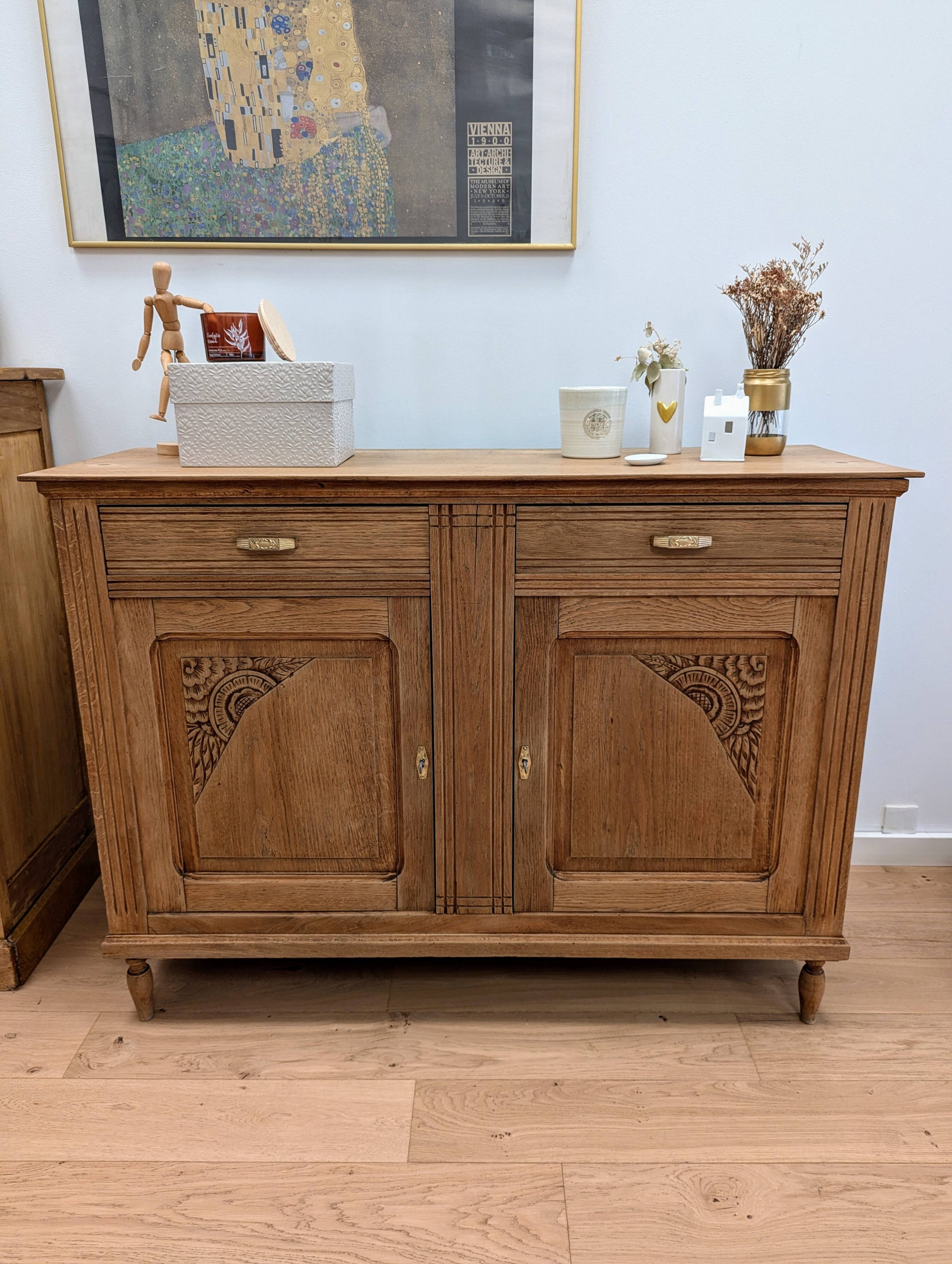 Art Nouveau wood sideboard