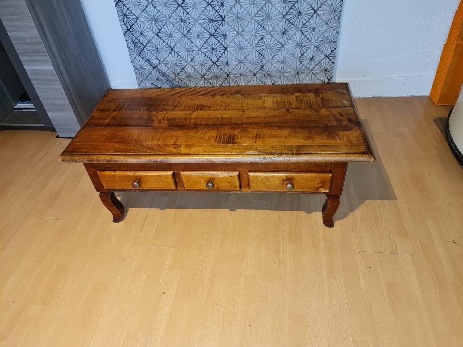 Antique solid wood coffee table