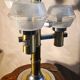space age salon lamp, lumina UFO, 1970s to 80s chrome steel, rare model,