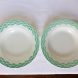 2 assiettes creuses Digoin Sarreguemines modèle Lola