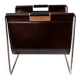 Leather and chrome magazine rack Brabantia