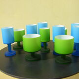12 verres vintage multicolore