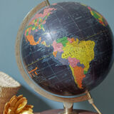 Black earth globe old wood base