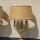 Copper candlesticks adapted as bedside lamps, the pair.