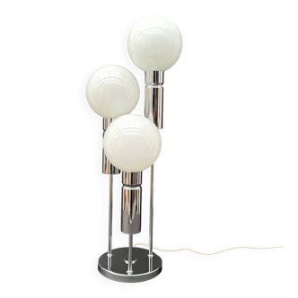 Opaline and chrome lamp, Italy 1970