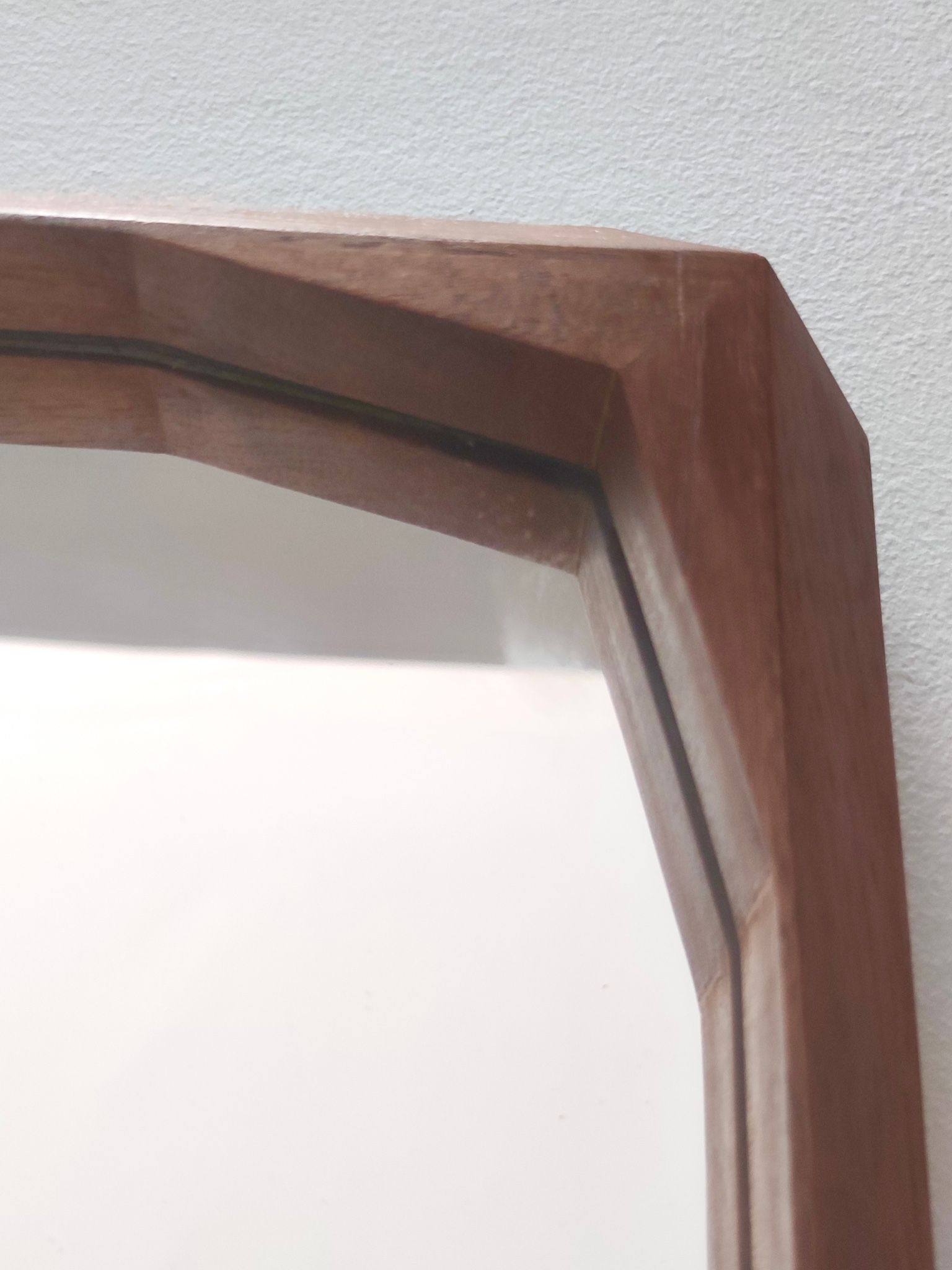 Square Wall Mirror by Dino Cavalli with Ebonized Walnut Frame, Italy