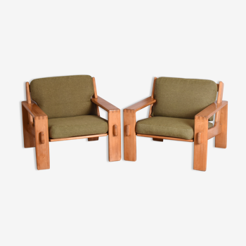 Paire de fauteuils Bonanza par E. Pajamies pour Asko, Finlande, années 1960