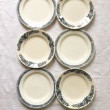 6 flat plates Terre de Fer mismatched