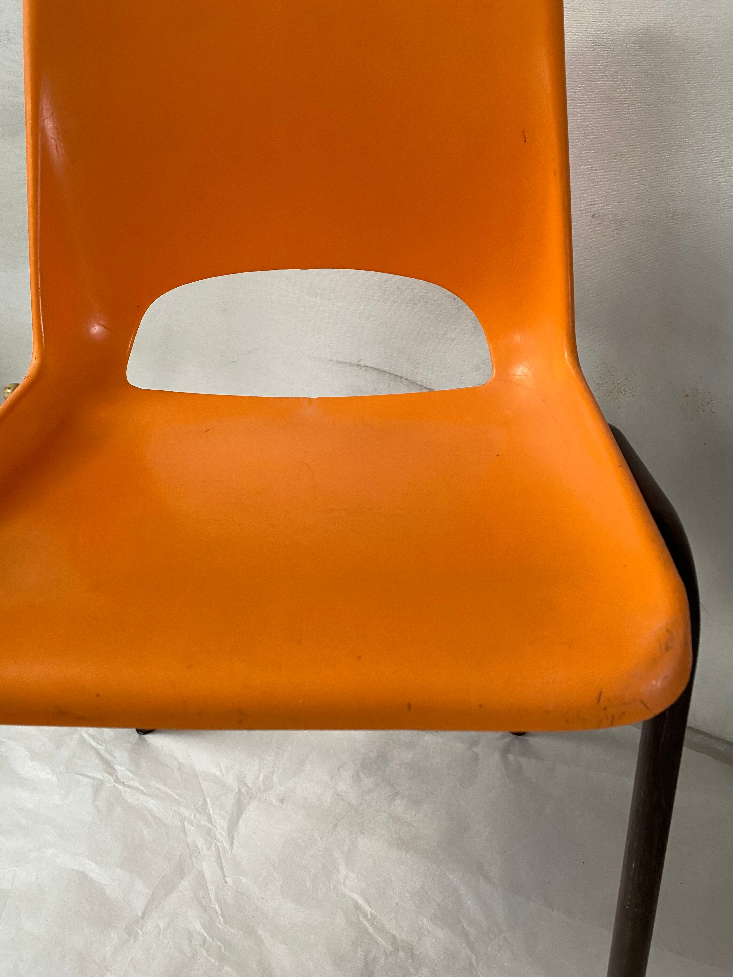 Vintage plastic orange plastic children's chair