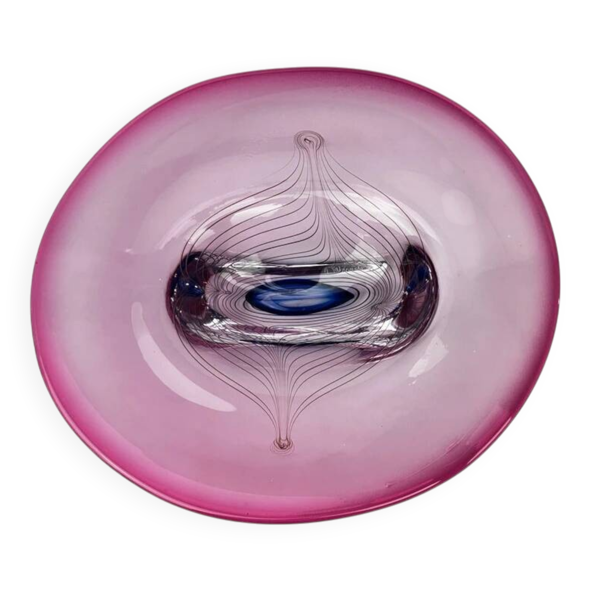 Art glass bowl signed Adam Jabłoński – Polish studio glass, late 20th century