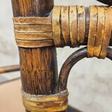 Set of 4 bamboo armchairs from the 80s