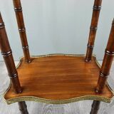 Table Guéridon En Bois Et Laiton , XIXe Siècle