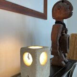 Brutalist stone sculpture lamp