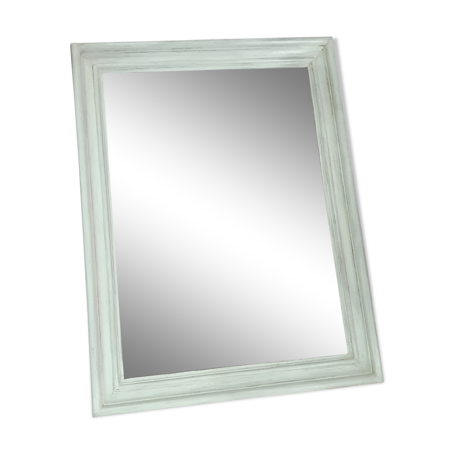 Mirror, wood, old, white patina