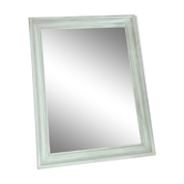 Miroir, bois, ancien, patine blanc