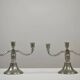 Rare pair of Pewter Candle Holders, Model 224 by GAB Tenn, Sweden, 1932