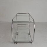Art Deco trolley, chrome serving cart, 1950s