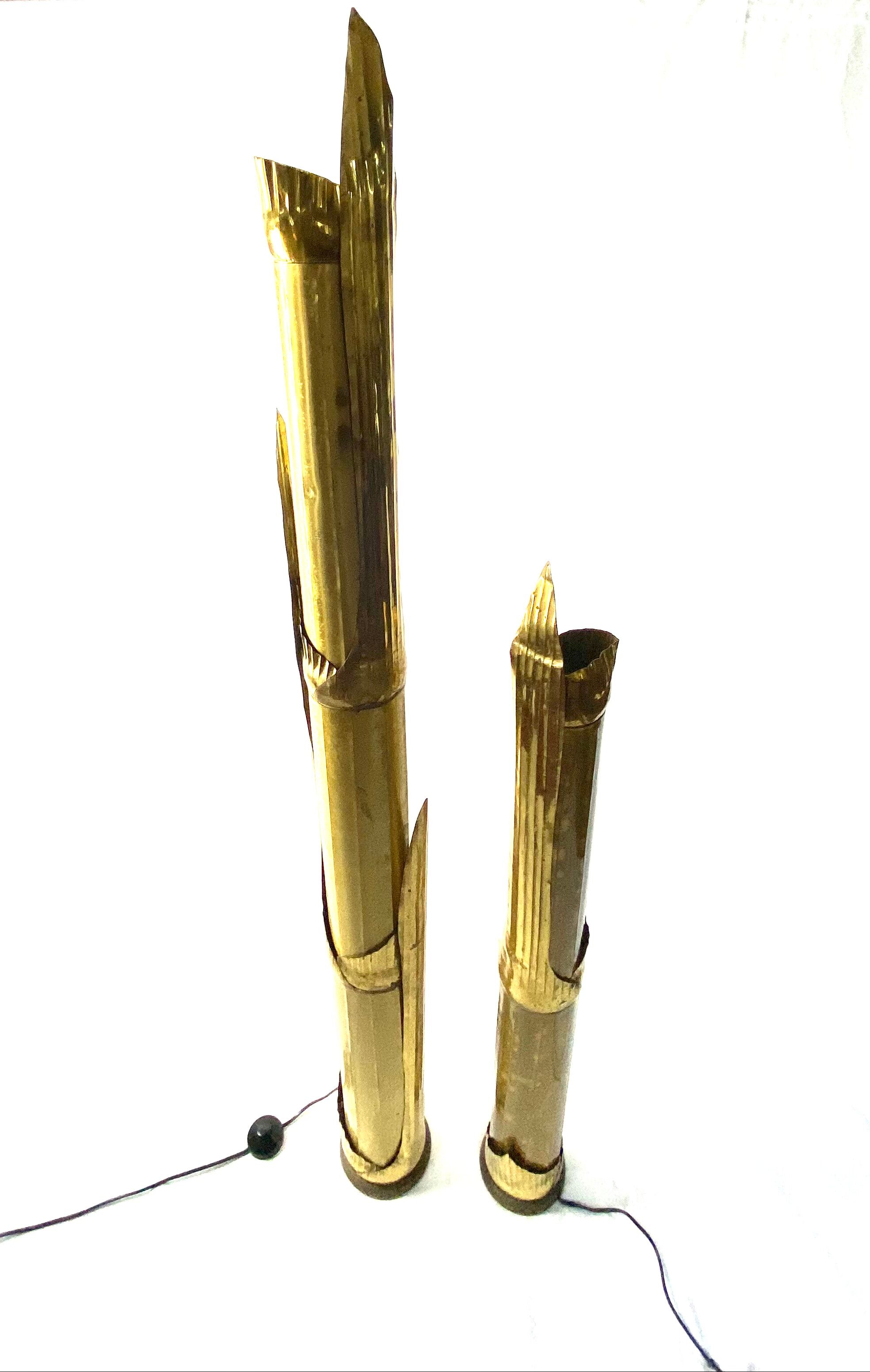 Pair of lampposts "Canna di Bambù" created by G&C studio and Disegno Rome, Italy, 1970