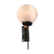 Small vintage wall lamps in opaline and golden metal