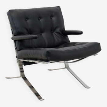 Mid century belgium lounge chair in chrome