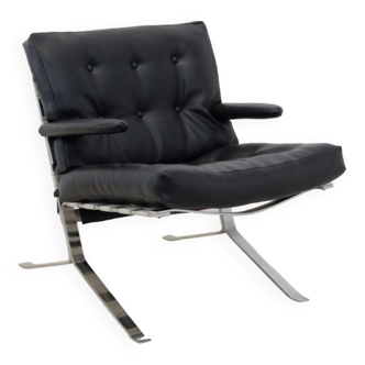 Mid century belgium lounge chair in chrome