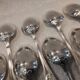 12 silver-plated metal soup spoons, Ercuis silversmith, Mousseline pattern, 22.1cm