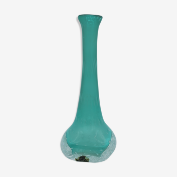 Murano turquoise bubble glass soliflore vase