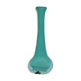 Vase soliflore en verre bulle turquoise Murano