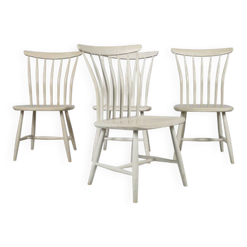 Lot de 4 chaises vintage scandinaves Akerblom en bouleau, Suède, 1955