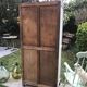 Armoire parisienne verte à panneaux vintage 1940/1950