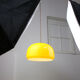 Mid-century Yellow Glass & Brass Pendant Lamp