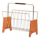 Scandinavian teak and metal magazine rack, 1960s