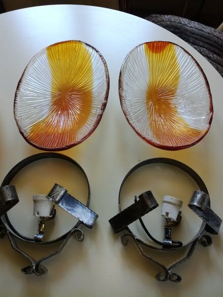 3 appliques en verre soufflé