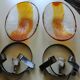 3 blown glass wall lamps