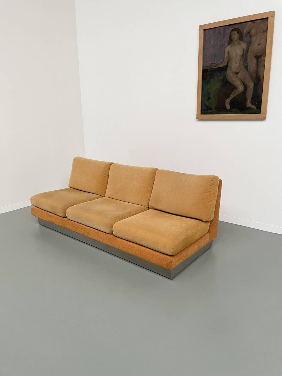 Jacques Charpentier 3-seater stainless steel sofa