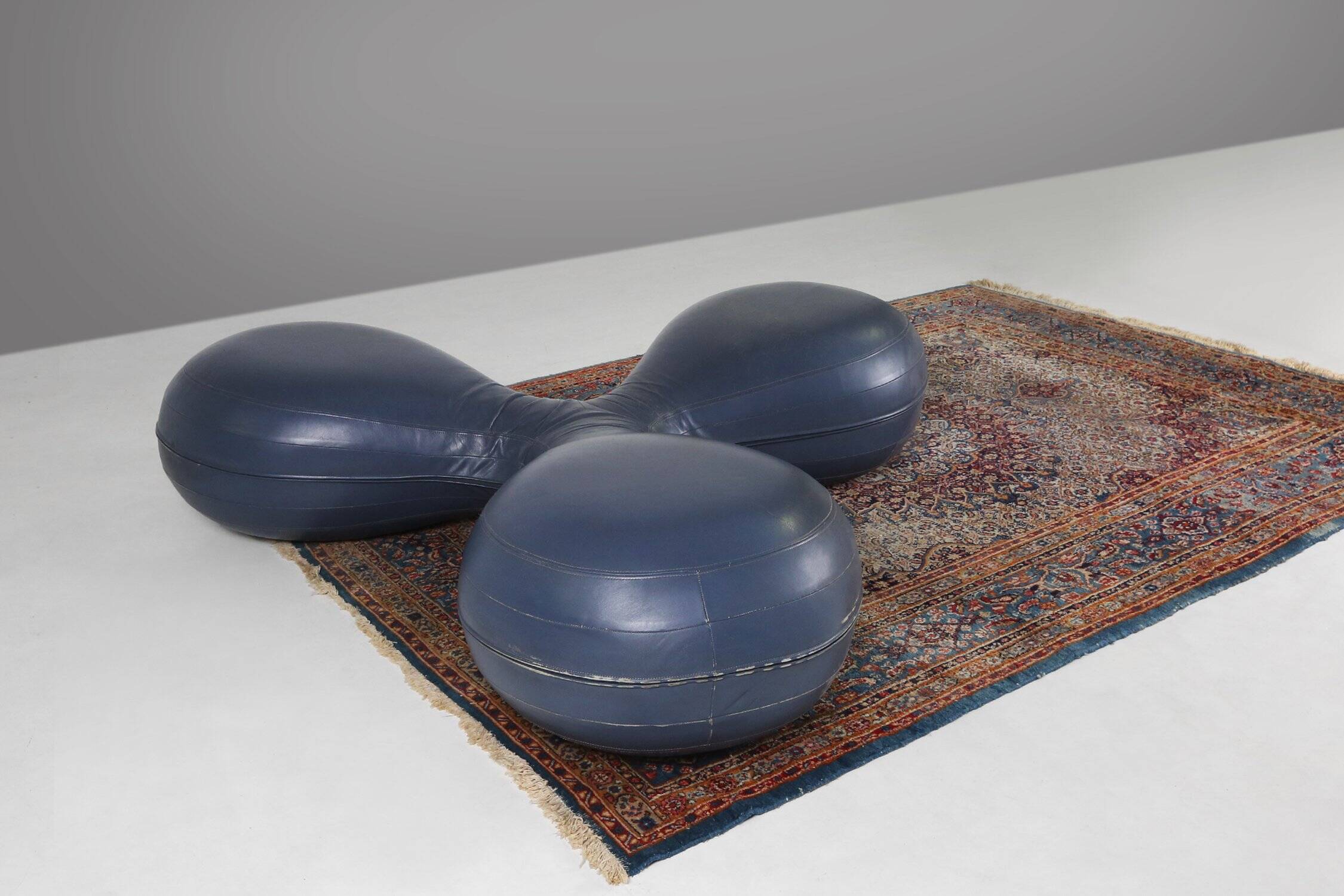 Leather Pouf by Lowie Vermeersch for Durlet, Belgium 1999